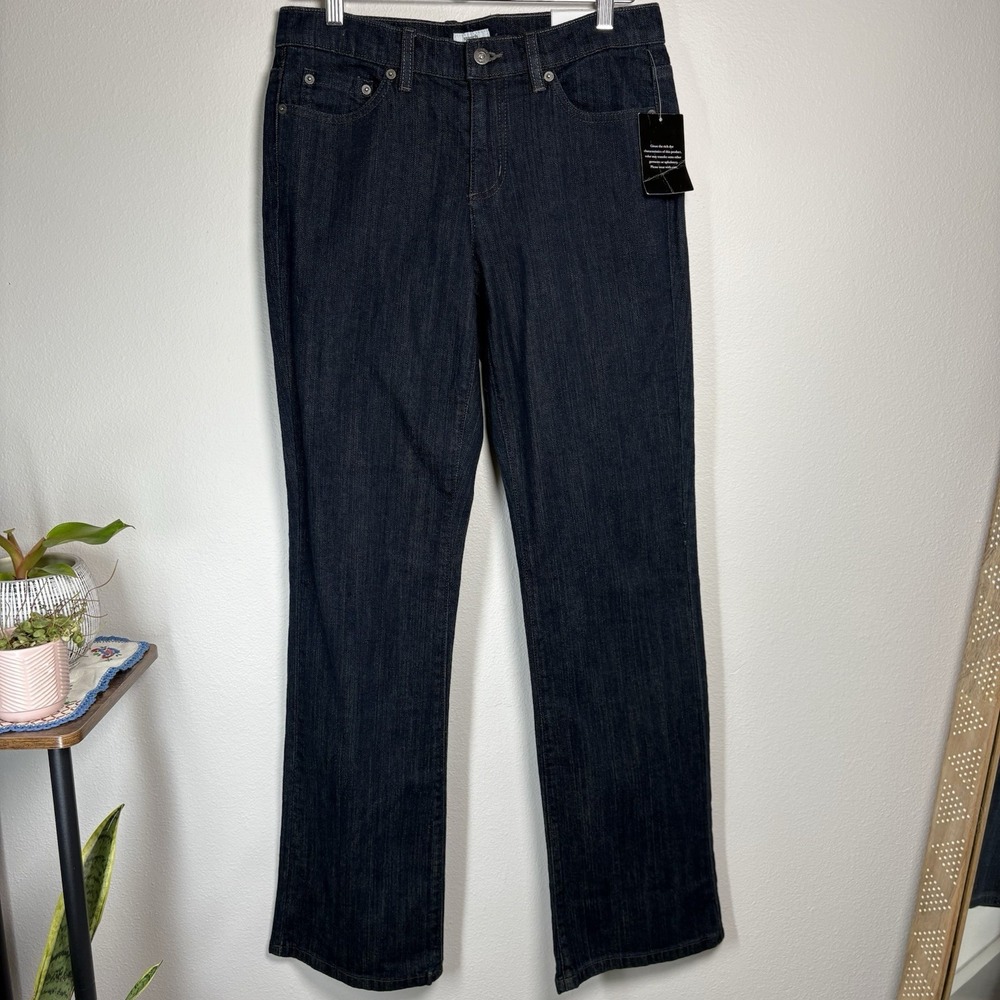 NWT Liz & Co Womens 6 Dark Wash Denim Chelsea Jeans Classic Minimalist Mid Rise